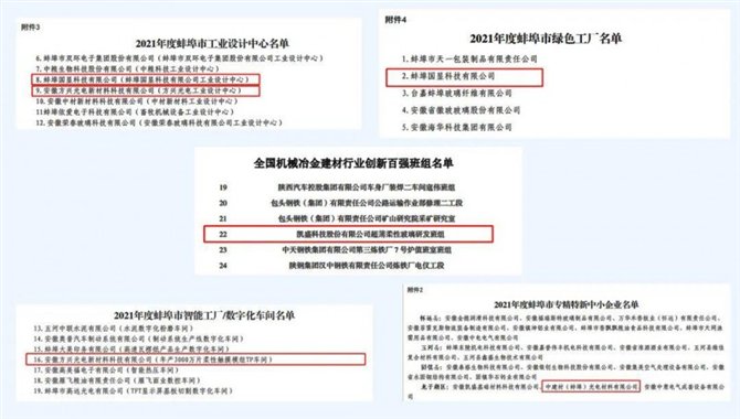 凯盛科技股份获评多项市级及行业认定