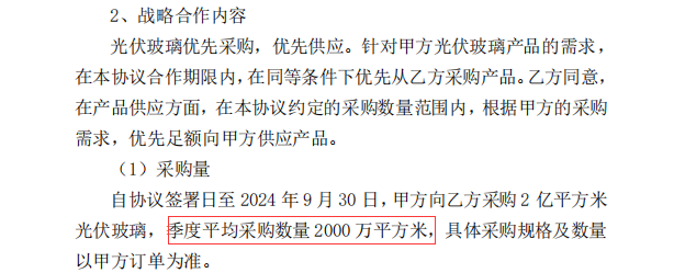 光伏玻璃战略合作协议